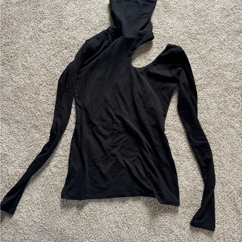 Marcella Black cold shoulder top